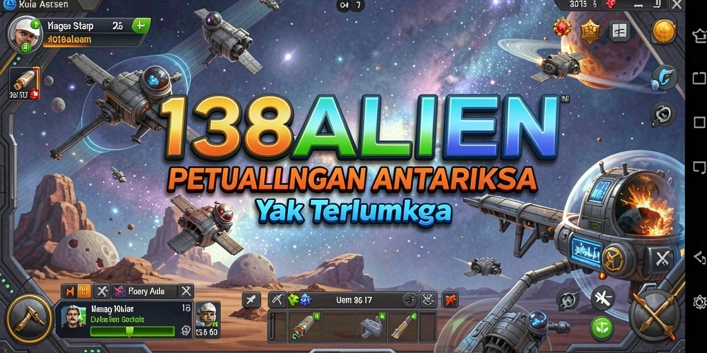 Tampilan gameplay yang seru dalam 138ALIEN di luar angkasa.