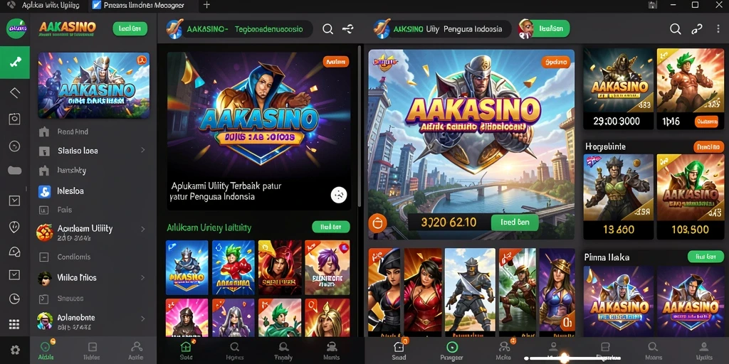 Tampilan antarmuka pengguna AAKASINO yang modern dan intuitif.