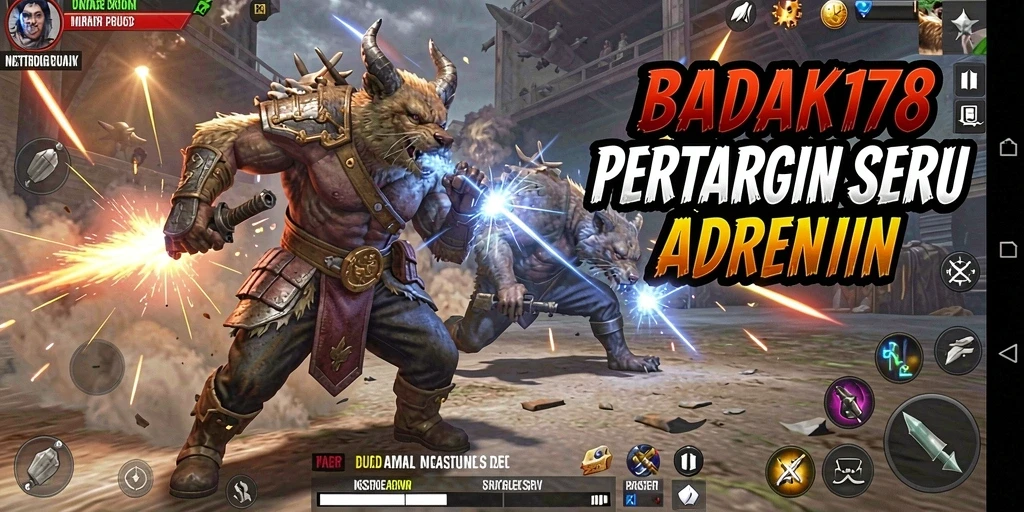 Menampilkan pertarungan intens dalam BADAK178 dengan karakter unik.