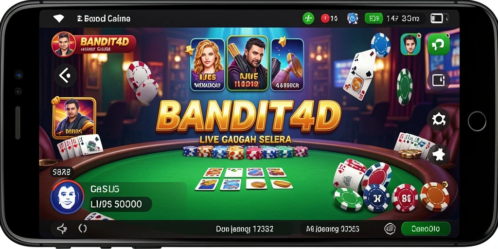 Tampilan gameplay kasino Live dengan dealer langsung di BANDIT4D.