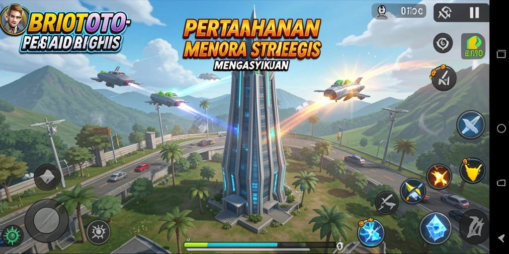 Tampilan gameplay menarik dari game Tower Defense BRIOTOTO.
