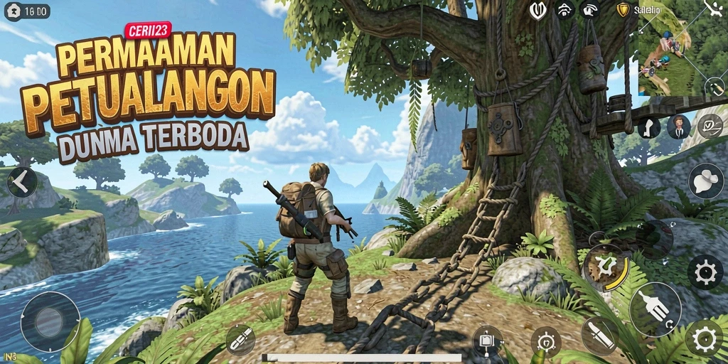 Screenshot permainan CERI123 menampilkan dunia terbuka penuh petualangan.