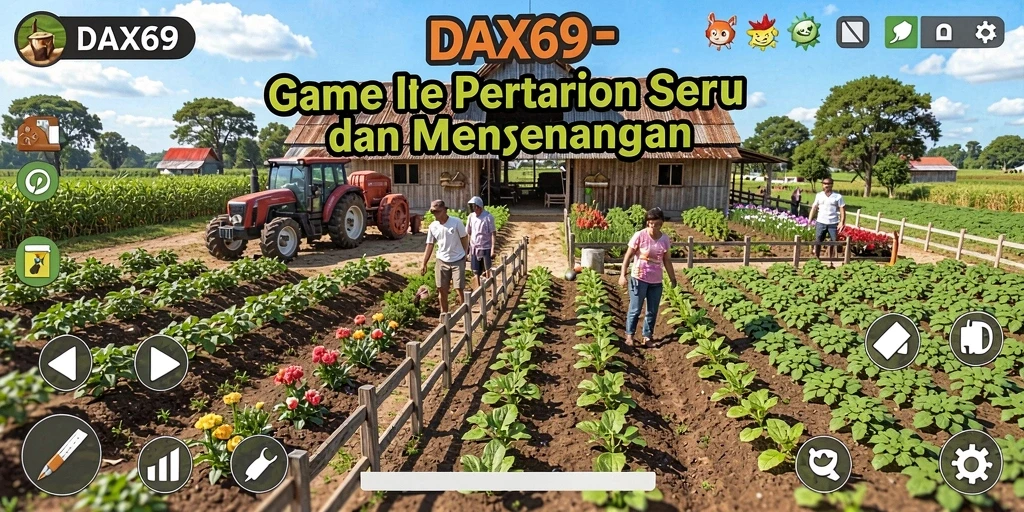 Screenshot DAX69 menampilkan gameplay seru di lahan pertanian.