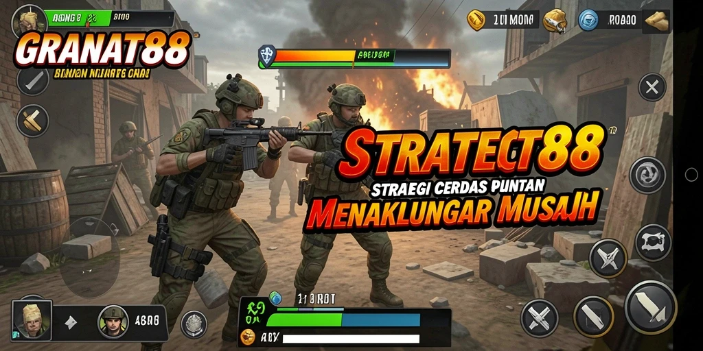 Tampilan gameplay menarik dengan strategi pertempuran intens.
