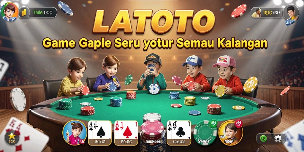 Screenshot gameplay LATOTO menampilkan suasana bermain Gaple yang seru.