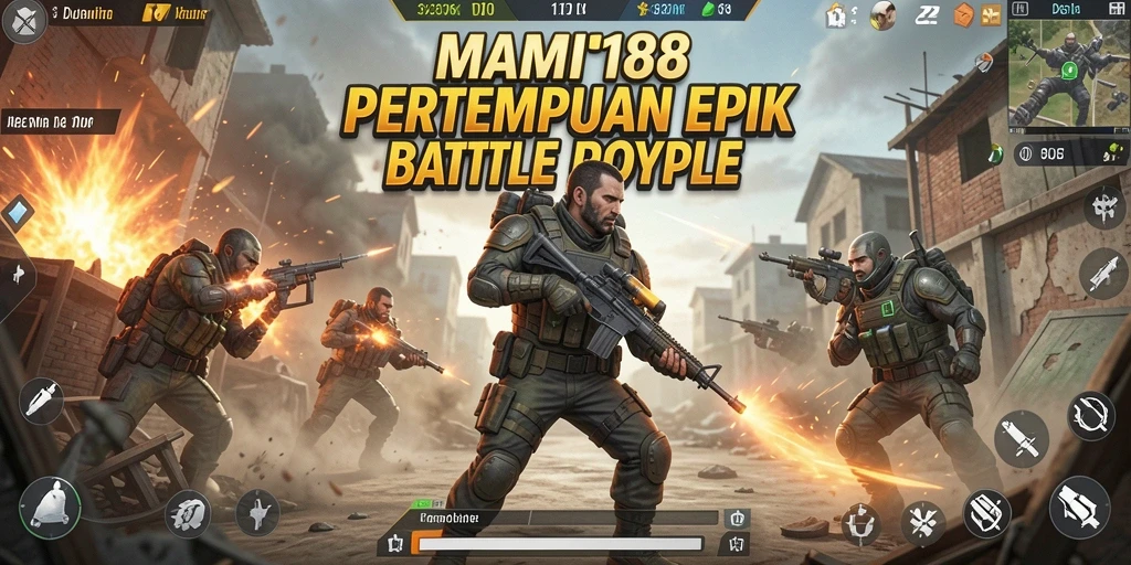 Gameplay seru MAMI188 dengan aksi pertempuran Battle Royale.