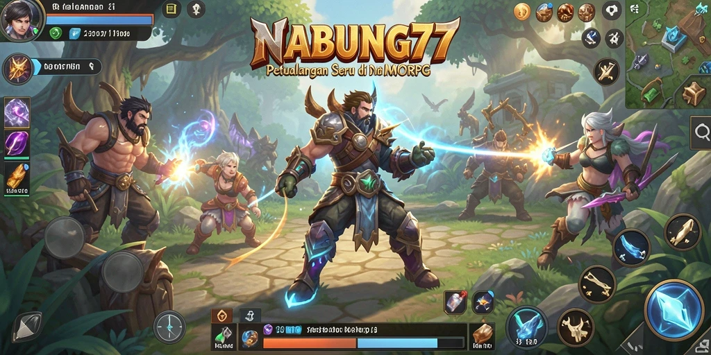 Screenshot gameplay NABUNG77 yang menunjukkan aksi seru di dunia MMORPG.