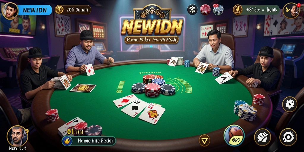 Gameplay mendebarkan di aplikasi Poker NEWIDN.