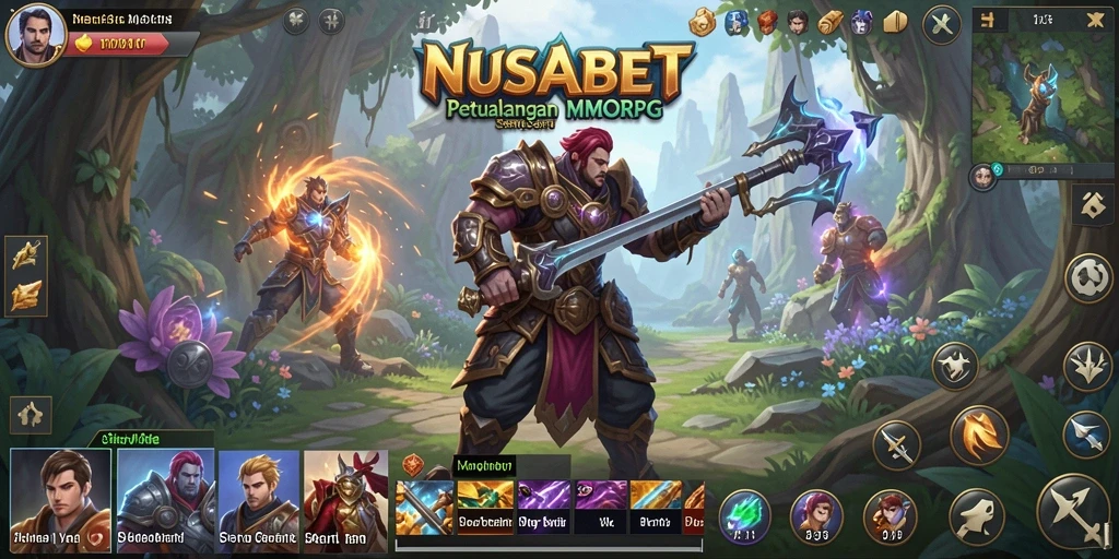 Tangkapan layar gameplay NUSABET yang menunjukkan aksi MMORPG yang mendebarkan.