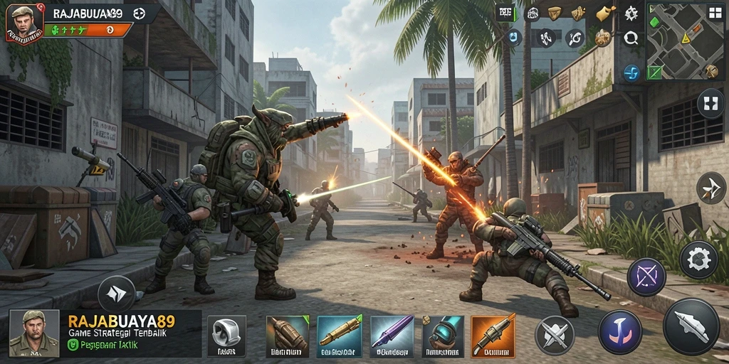 Tampilan gameplay <strong>RAJABUAYA89</strong> yang penuh aksi dan strategi.