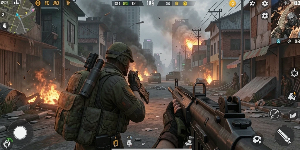 Tangkapan layar gameplay SP212 menunjukkan aksi pertempuran yang intens dan mendebarkan.