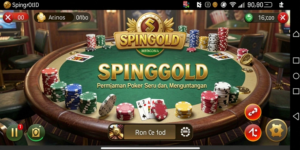 Screenshot SPINGOLD menampilkan aksi seru permainan Poker.