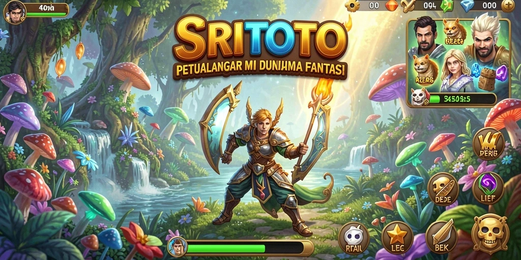 Gameplay SRITOTO yang menampilkan petualangan seru di dunia fantasi.