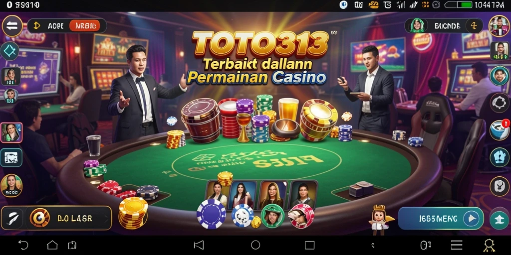 Screenshot utama TOTO313 menampilkan suasana permainan Live Casino yang mendebarkan.