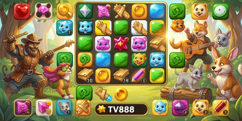 Tangkapan layar gameplay TV888 yang penuh warna dan seru.
